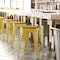 Flash Furniture 24" Yellow Metal Stool-Teak Poly Seat CH-31320-24-YL-PL2T-GG - alternate 1